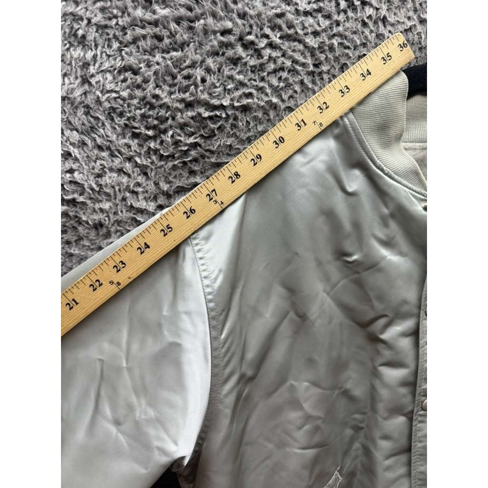 Vintage‎ Felco Circle BMW Nylon Satin Full-Snap Bomber Jacket Gray Mens Size L - Picture 12 of 13